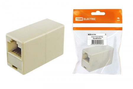 TDM ELECTRIC SQ1809-0019 Компьютерный проходник (гнездо-гнездо) 8P8C, инд. упаковка TDM